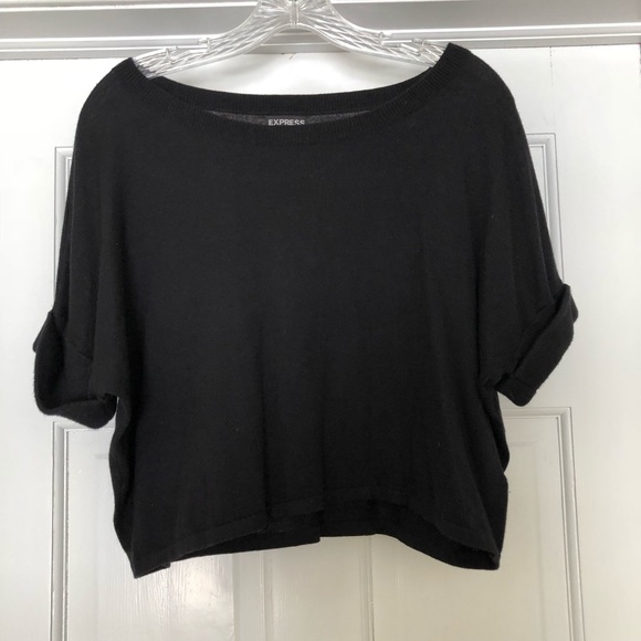 Express Tops - EXPRESS: Black Sweater Crop Top